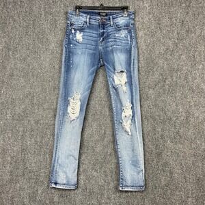 Judy Blue Boyfriend‎ Fit Distressed Ripped Jeans Women's Size 7/28 High Rise